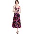 Real time spot fashion show new women's temperament long skirt slim fit suspender printed dress