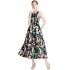 Real time stock sleeveless high waisted dress with three-dimensional cutting and waist cinching A-line skirt