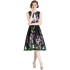 Real time spot 2023 new retro waist slimming sleeveless printed dress mid length