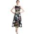 Real time stock sleeveless high waisted dress with three-dimensional cutting and waist cinching A-line skirt