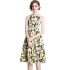 Real shot spot summer French style slimming high waisted dress for women, Hepburn style umbrella skirt, A-line large swing skirt