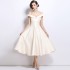 Real shot spot one shoulder camisole dress with women's French temperament and high-end feeling, waist cinching gift skirt