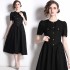 Real time spot black Hepburn style dress for women's summer dress 2022 new dress small black dress