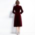 Real shot in stock: Ribu Autumn New Women's Clothing Palace Style Velvet Dress