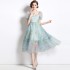 Real time spot French court dress for women's summer new design sense, high waist slimming, ladies' mid length skirt