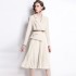 Real shot spot suit women's long sleeved fake two-piece suit dress with same belt included