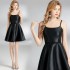 Real shot spot Hepburn style waist slimming camisole dress for women's new slim fit small black dress with belt included