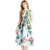 Real shot vintage waist cinching slimming sleeveless printed dress in stock, medium to long style