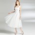 Real time spot white camisole dress for women, new mesh, fluffy fairy, high-end feeling, certified long skirt