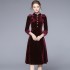 Real time spot new women's slimming and socialite dinner dress, velvet dress