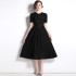 Real time spot black Hepburn style dress for women's summer dress 2022 new dress small black dress