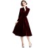 Real shot in stock: Ribu Autumn New Women's Clothing Palace Style Velvet Dress