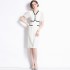 Real time spot new French lantern sleeve slim fit waist slimming dress