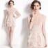 Real time spot new palace embroidery flower waist cinching sweet little dress dress dress short skirt for women