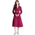 Real shot spot rose red retro trench coat for women's autumn and winter suit collar and waist long coat