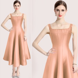 Real shooting spot 2024 early spring new women's clothing waist cinching and slimming dress with suspender dress