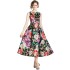 Real time stock sleeveless high waisted dress with three-dimensional cutting and waist cinching A-line skirt