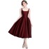 Real shooting of new women's clothing with waist cinching and slimming effect, jujube red small dress with camisole, dress in stock