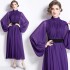 Real shot spot 2024 early spring fashion show new chiffon long dress with waist cinching and slimming effect, purple large swing dress