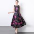 Real time stock sleeveless high waisted dress with three-dimensional cutting and waist cinching A-line skirt