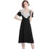 Real shot spot French Hepburn style lotus leaf edge dress for women in summer, niche, belly covering and slimming dress