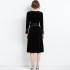 Real time spot banquet, annual meeting, socialite temperament, long sleeved black velvet dress