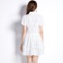 Real shot spot white embroidered bubble sleeve French dress princess dress dress