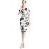 Real time spot printed dress new V-neck lace up slim fit mid length skirt for women