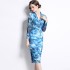 Real shooting of niche printed dresses in stock, women's autumn and winter base, medium to long slim fit, hip hugging skirt