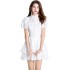 Real shot spot white embroidered bubble sleeve French dress princess dress dress