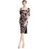 Real time spot leopard print bag hip split mid length skirt French slim fit square neck printed skirt short sleeved dress