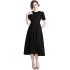 Real time spot black Hepburn style dress for women's summer dress 2022 new dress small black dress