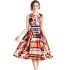 Real time spot 2023 new retro waist slimming sleeveless printed dress mid length