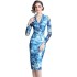 Real shooting of niche printed dresses in stock, women's autumn and winter base, medium to long slim fit, hip hugging skirt