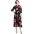 Real time spot printed slim fit long sleeved dress