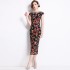 Real time stock retro cheongsam improved hip hugging dress fishtail skirt mid length skirt