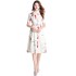 Realistic spot printed slim fit and slimming French style dress with tie and belt included