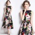 Real time stock sleeveless high waisted dress with three-dimensional cutting and waist cinching A-line skirt