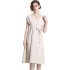 Real time spot Hepburn style pocket skirt, French high waisted dress, women's summer white long dress