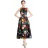 Real time stock sleeveless high waisted dress with three-dimensional cutting and waist cinching A-line skirt