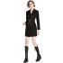 Real shot spot suit dress, women's new style waist cinched Hepburn style small black dress jacket