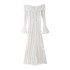 Foreign trade 2024 autumn new women's clothing European and American style fashionable temperament elegant trumpet sleeves one shoulder lace dress