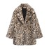 Foreign trade 2024 autumn new European and American style women's clothing fashion temperament lapel leopard print fur coat jacket 125577