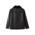 Foreign Trade 2024 Autumn New European and American Style Women's Fashion Black Integrated Thick Collar Casual 3548246