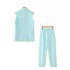 Foreign trade wholesale women's clothing 2024 summer new fashion elegant commuting style candy color vest high waisted pants set