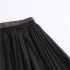 Foreign Trade 2024 Autumn New Half length Skirt Women's Versatile Waist Leather Splicing Black A-line Hundred Fold Casual