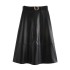 Foreign Trade 2024 Autumn New Half length Skirt Leather Skirt Women's A-line Skirt Leather Skirt Korean Edition High Waist Premium 3046292