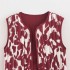 Foreign trade 2024 autumn new European and American style women's fashion casual short sleeved printed vest jacket