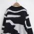 Foreign Trade 2024 Autumn New European and American Style Women's Fashion Casual Round Neck Long Sleeve Loose Printed Knitted Sweater