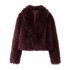 Foreign trade 2024 autumn new European and American style women's clothing fashion temperament lapel long sleeved short environmentally friendly faux fur jacket